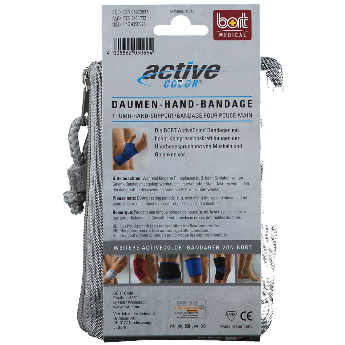 BORT ActiveColor® Daumen-Hand-Bandage Gr. L blau