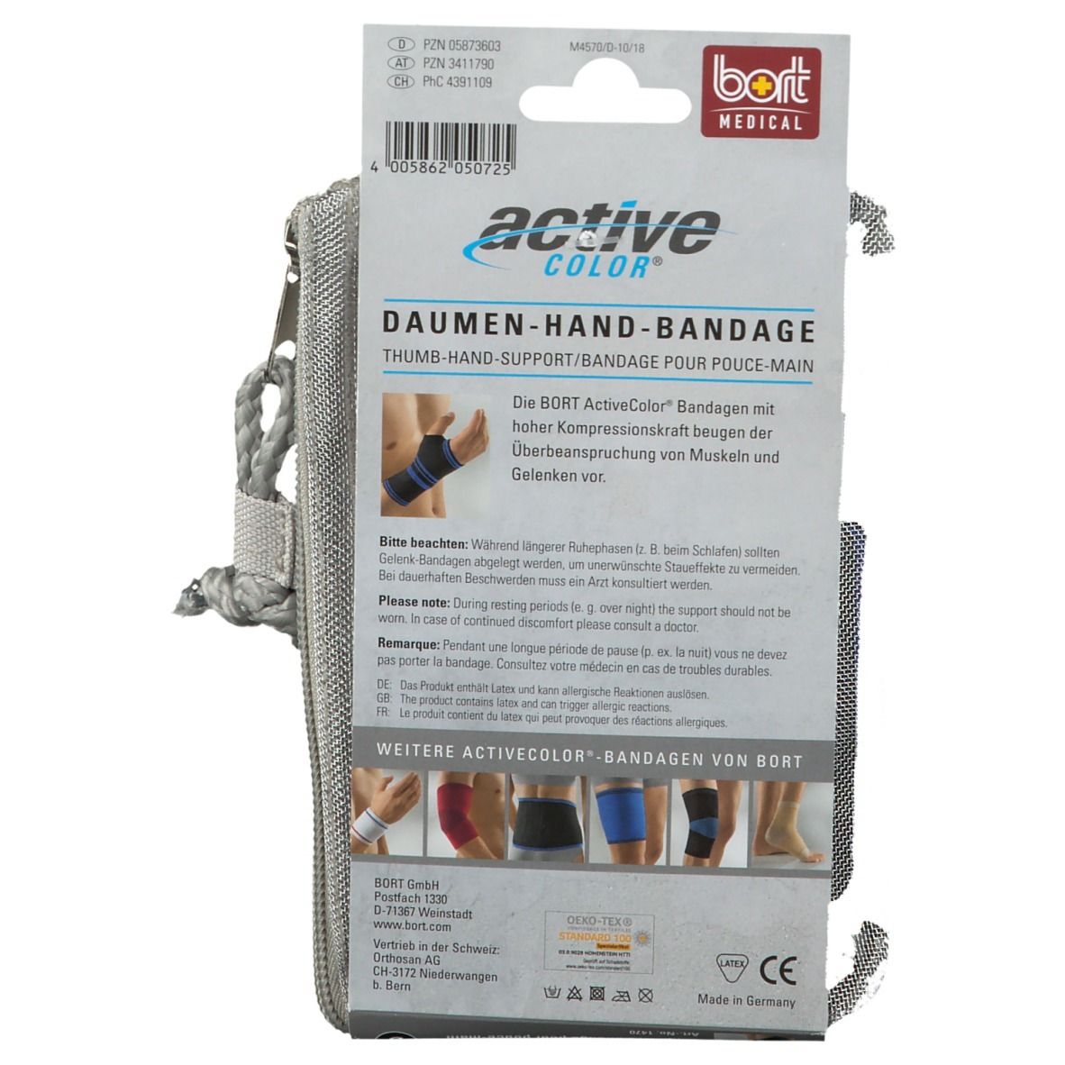 BORT ActiveColor® Daumen-Hand-Bandage Gr. S schwarz