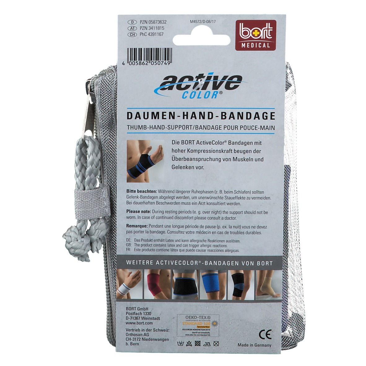 BORT ActiveColor® Daumen-Hand-Bandage Gr. L schwarz