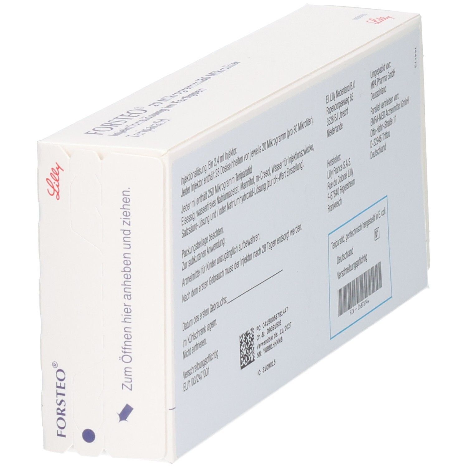 FORSTEO Pen-Injektor mit 28 Dosen, 3,6 ml. Zur subkutanen Injektion.