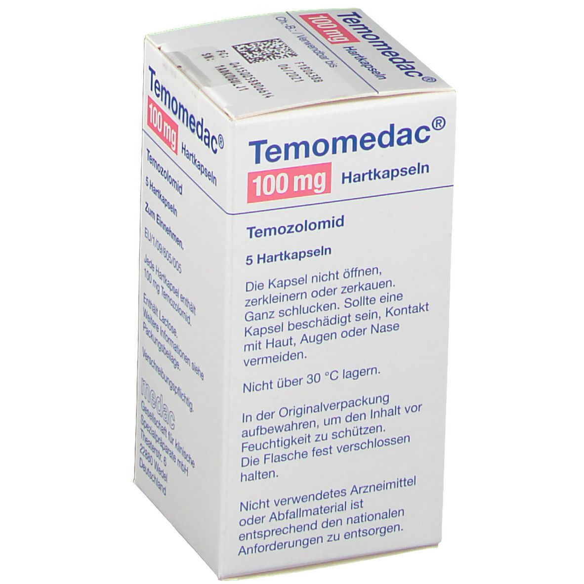 Temomedac 100 mg Hartkapseln 5 St