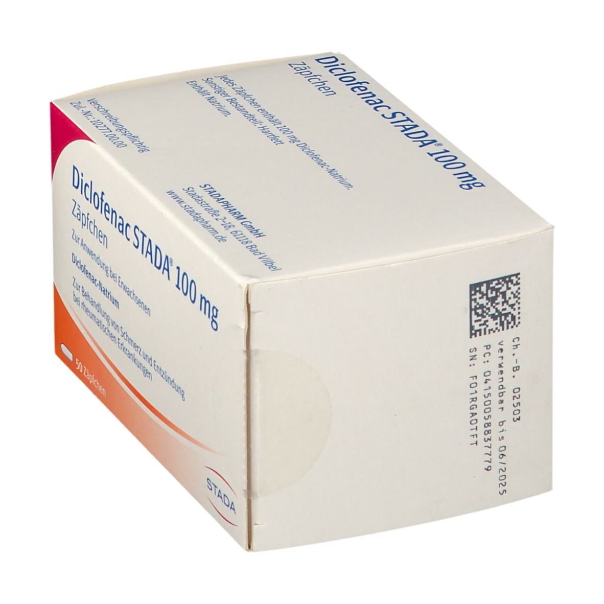 Diclofenac Stada 100 mg Zäpfchen 50 St Suppositorien