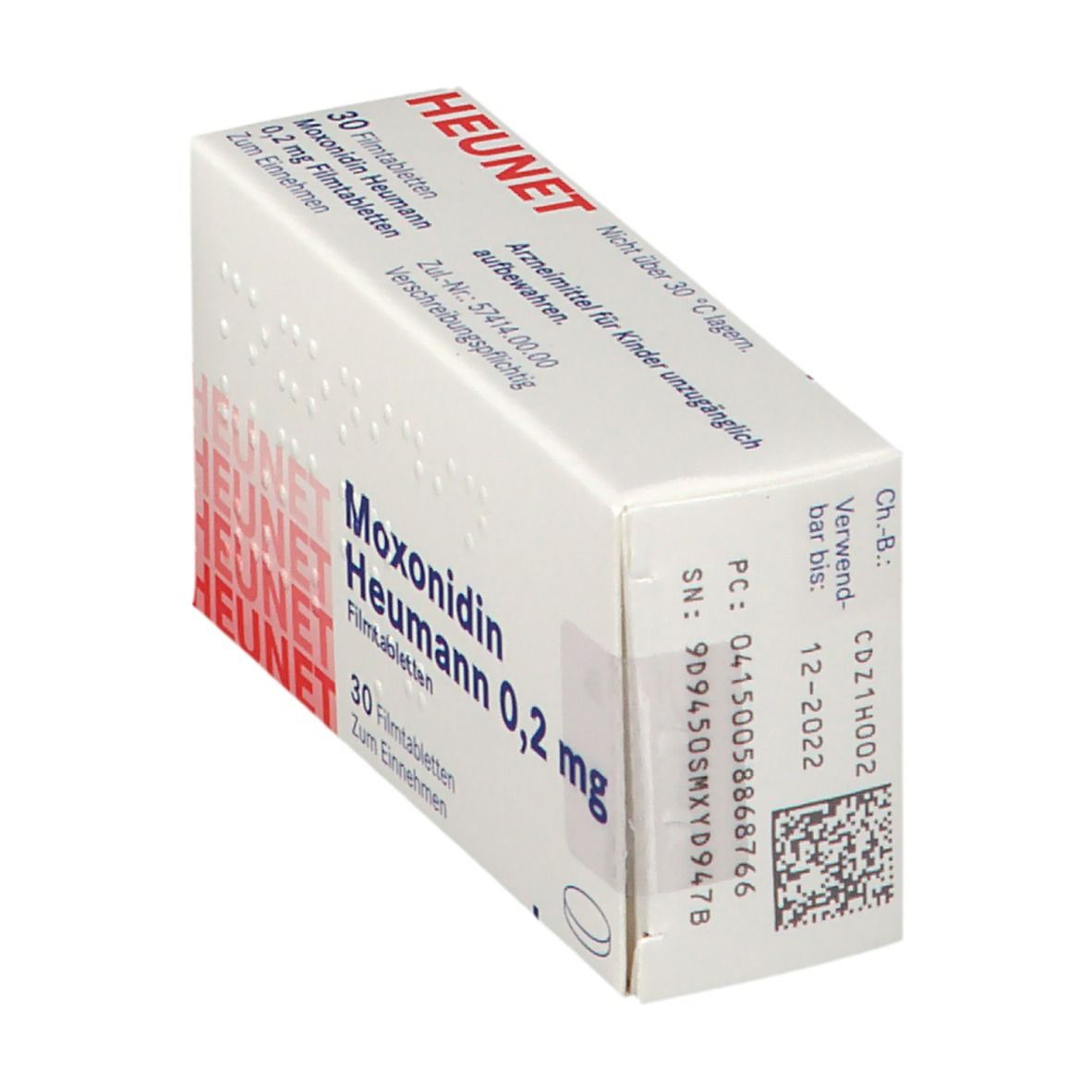 Moxonidin Heumann 0,2 mg Filmtabl.Heunet 30 St Filmtabletten