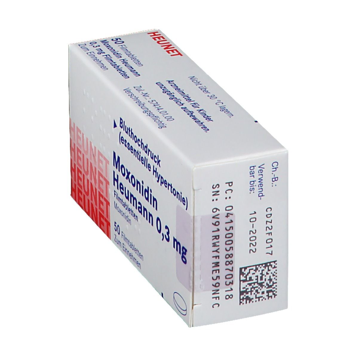 Moxonidin Heumann 0,3 mg Filmtabl.Heunet 50 St Filmtabletten