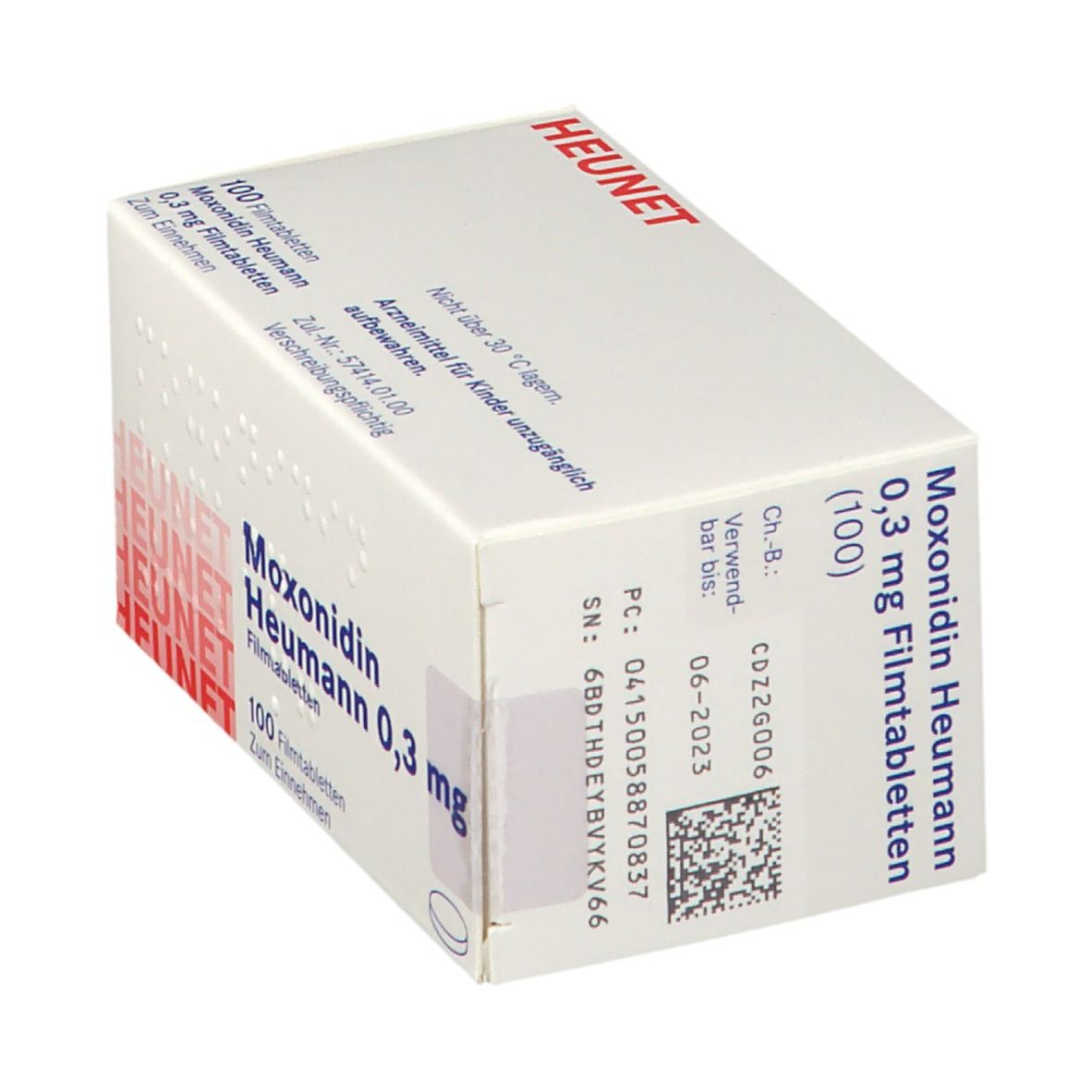 Moxonidin Heumann 0,3 mg Filmtabl.Heunet 100 St Filmtabletten