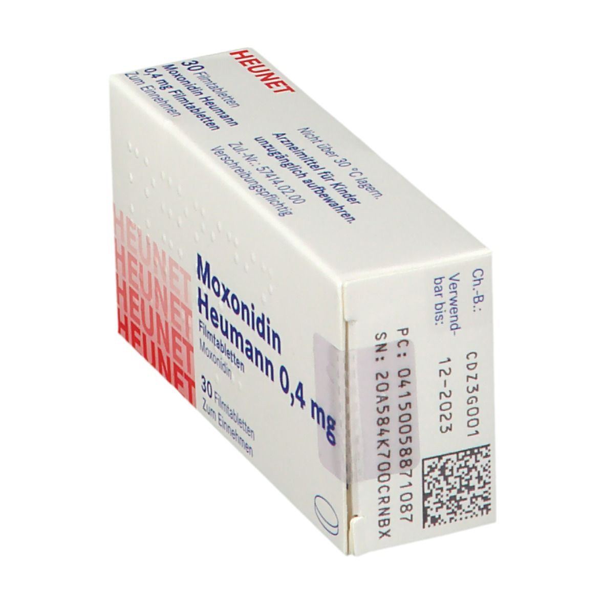 Moxonidin Heumann 0,4 mg Filmtabl.Heunet 30 St Filmtabletten