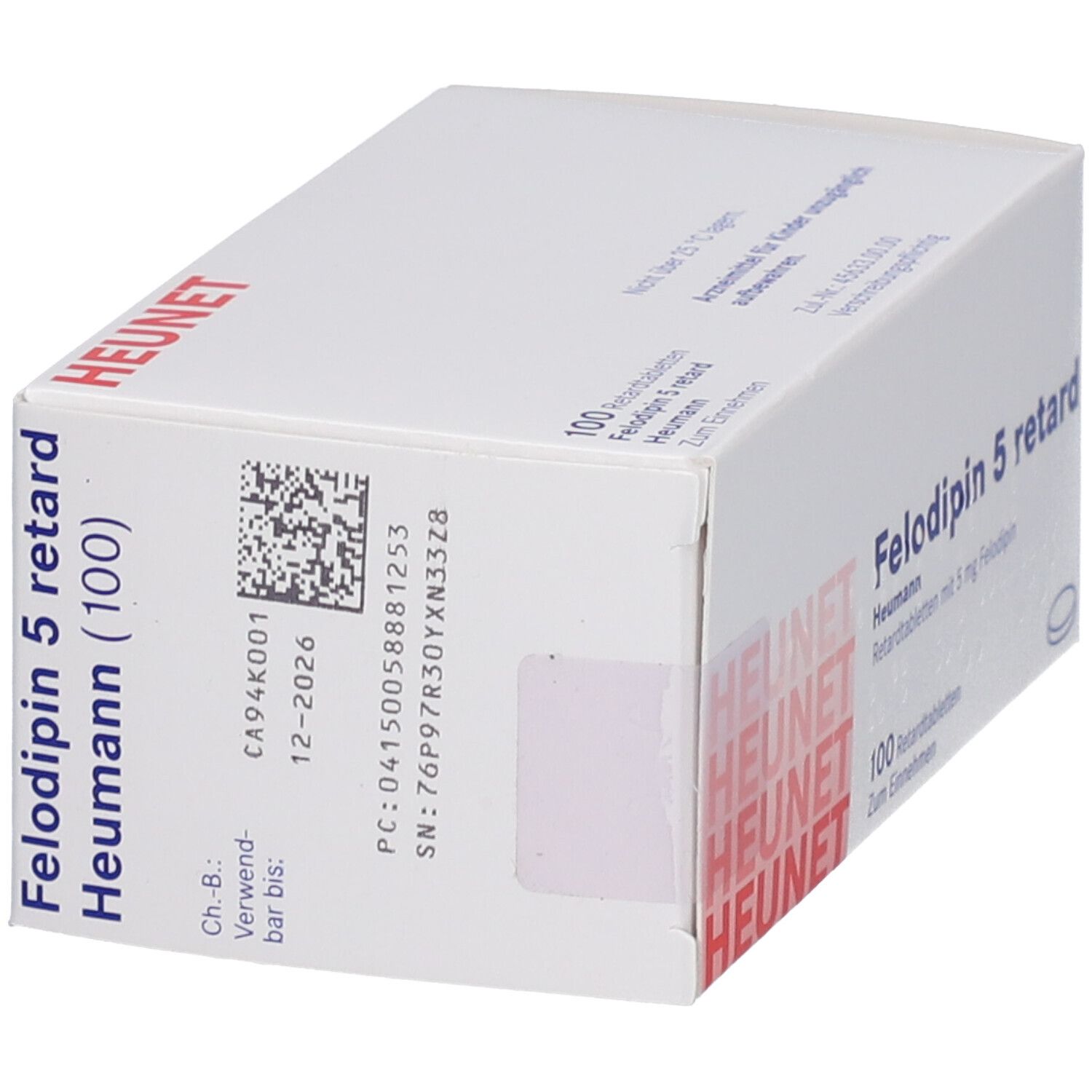 Felodipin 5 mg retard Heumann Tabl.Heunet 100 St Retard-Tabletten