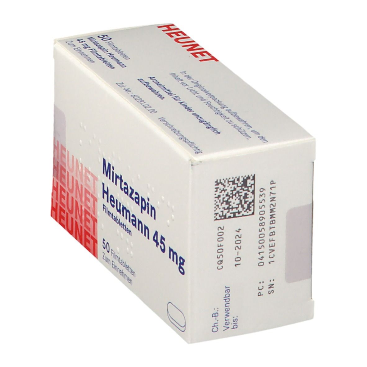 Mirtazapin Heumann 45 mg Filmtabl.Heunet 50 St Filmtabletten