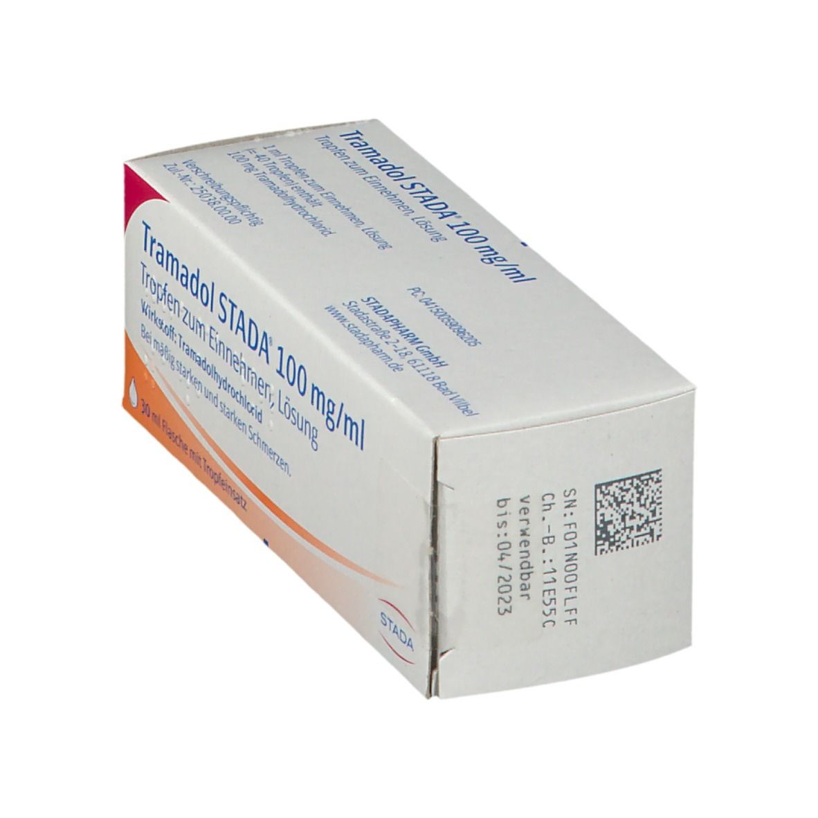 Tramadol Stada 100 mg/ml Tropfen zum Einnehmen 30 ml