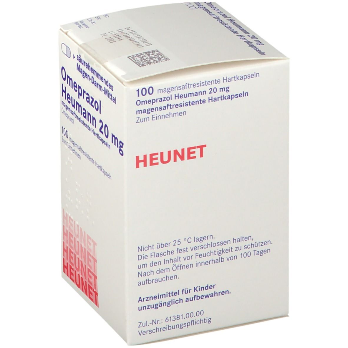 Omeprazol Heumann 20 mg magensaftr.Hartkps.Heunet 100 St Magensaftresistente Hartkapseln