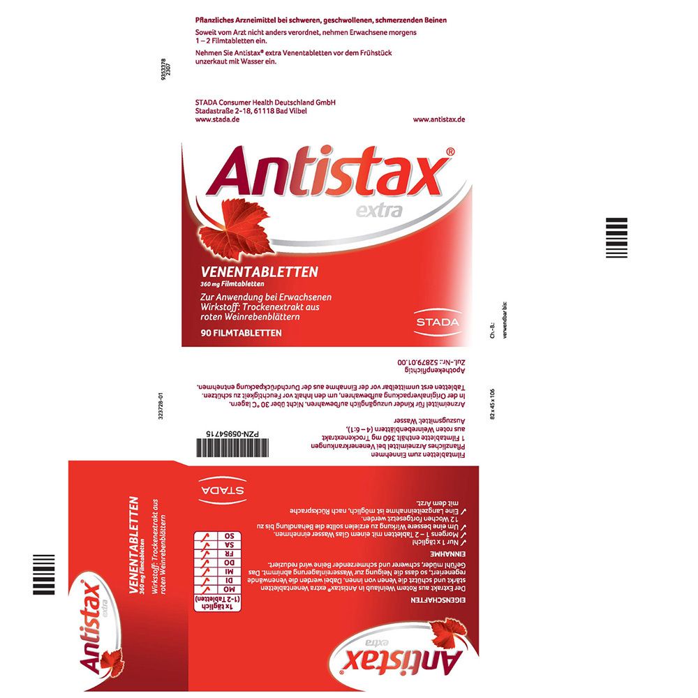 Antistax extra Venentabletten, bei Krampfadern & Besenreiser