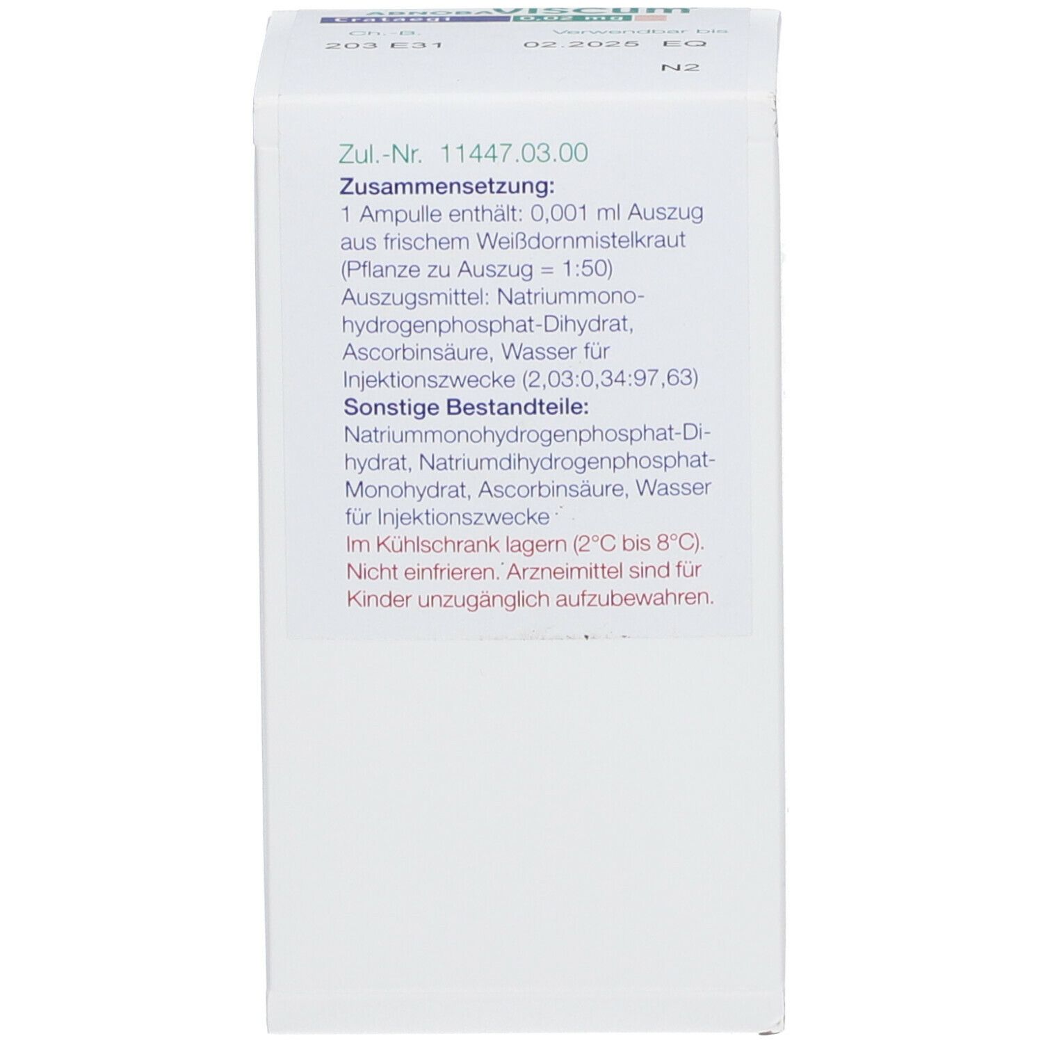 abnobaVISCUM® Crataegi 0,02 mg Ampullen