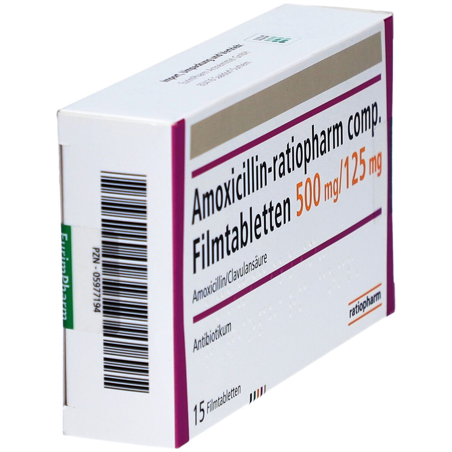 Amoxicillin ratiopharm comp.500/125mg Filmtabl. 15 St Filmtabletten