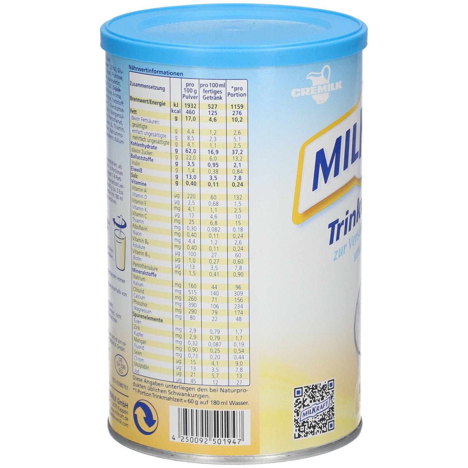 Milkraft Trinkmahlzeit Pulver Vanille