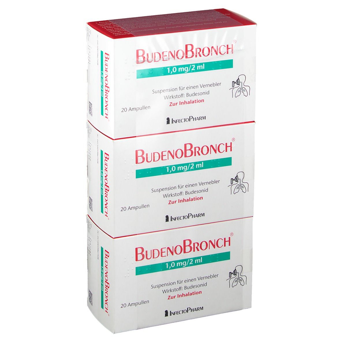 Budenobronch 1,0 mg/2 ml Suspension f.e.Vernebler 3x20x2 für einen Vernebler