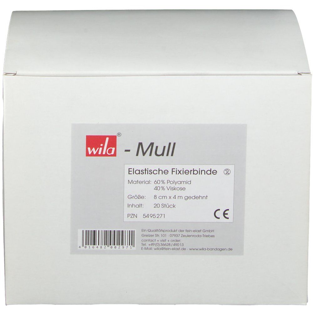 Wila Mull Fixierbinde elastisch 8 cmx4 m weiß 20 St Binden