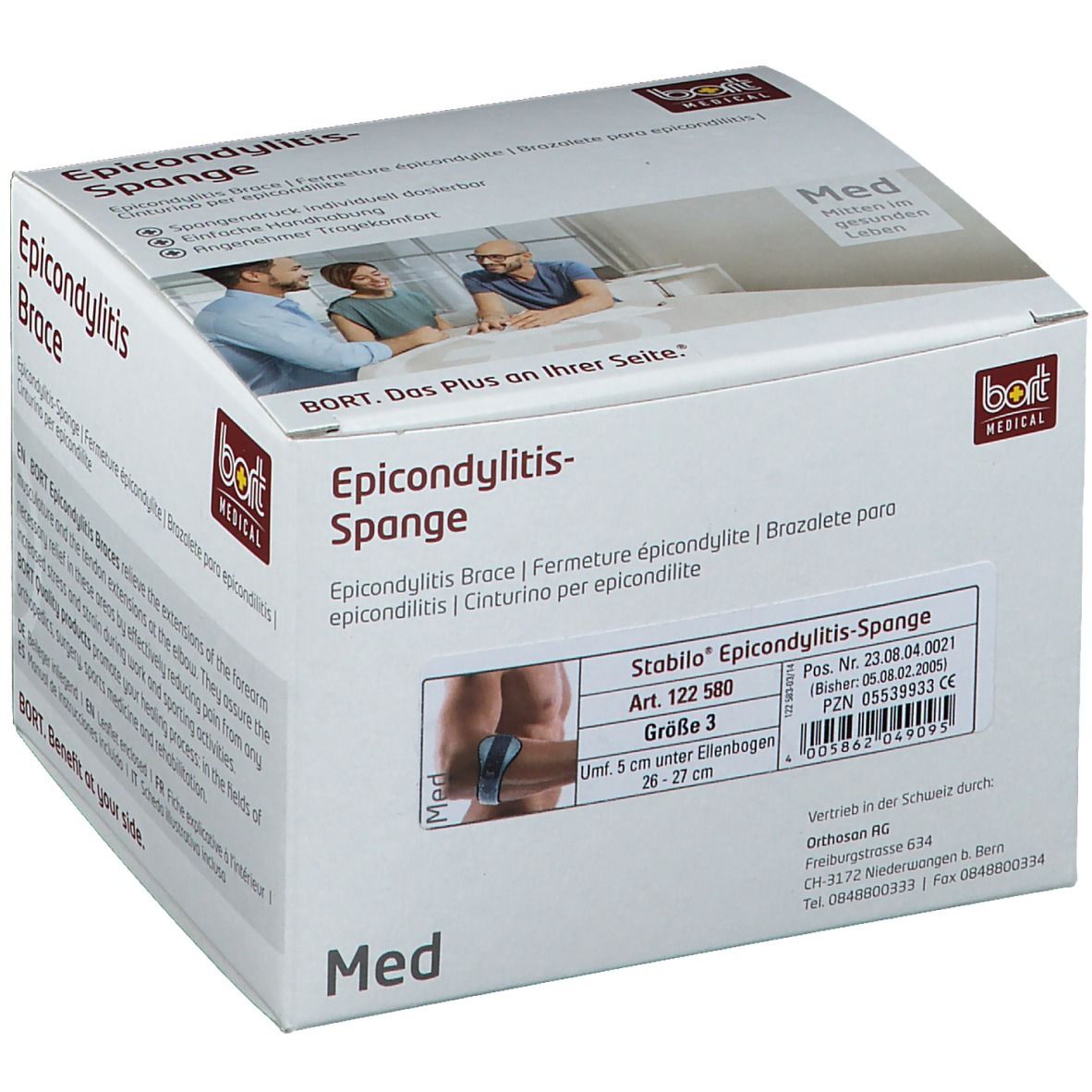 Stabilo® Epicondylitis-Spange mit ulnarer Entlastung Gr. 3 grau 1 St Bandage(s)