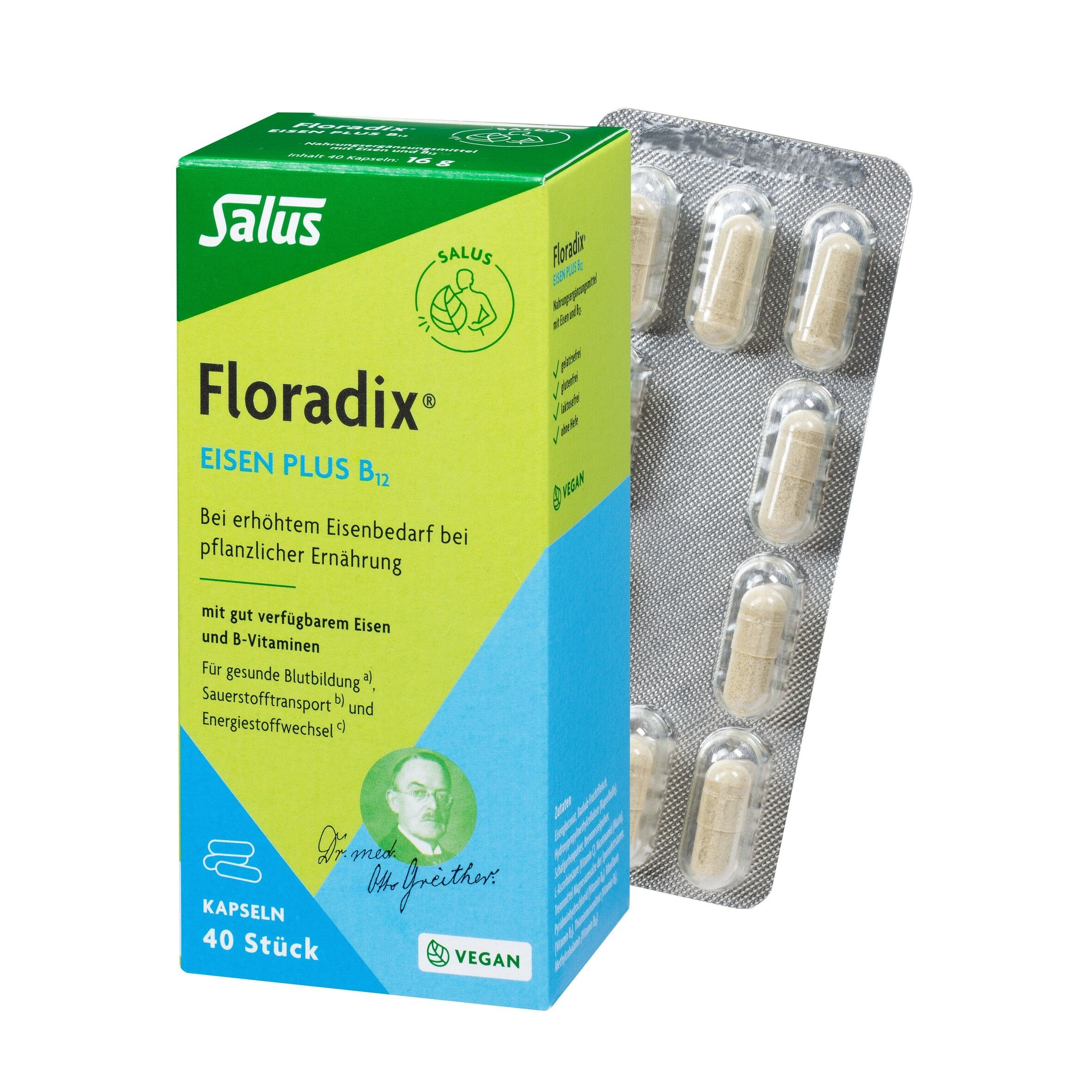 Salus® Floradix® Eisen plus B12 vegan 40 St Kapseln
