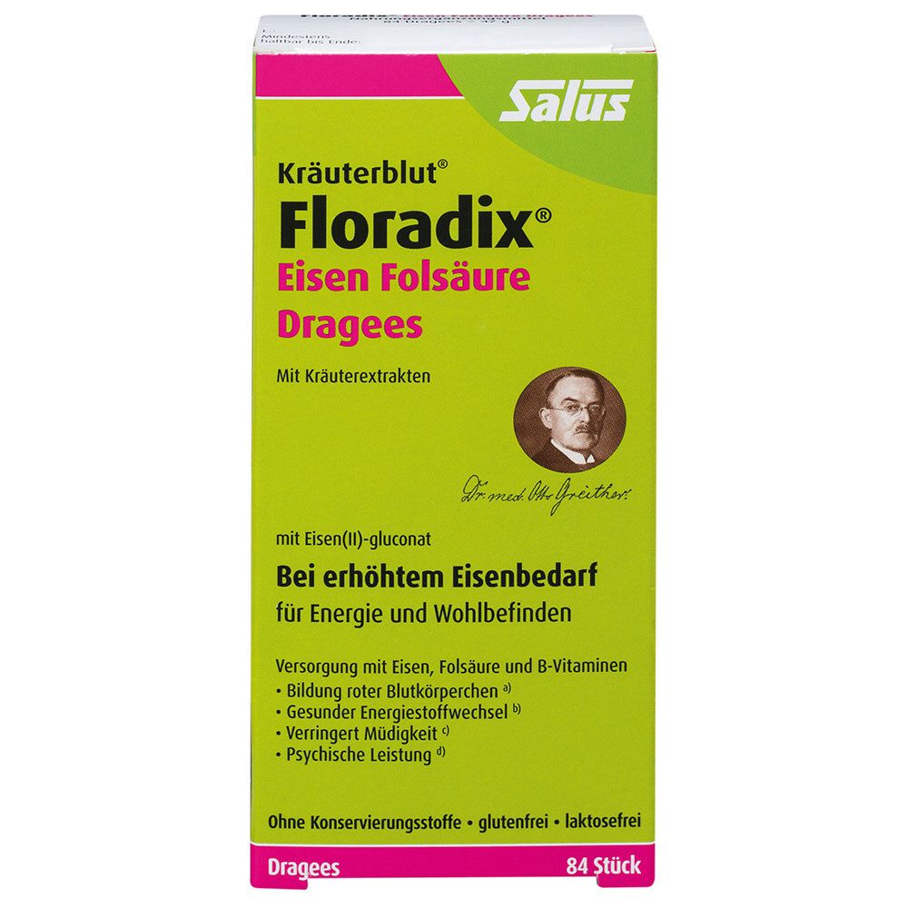 Salus® Kräuterblut® Floradix® Eisen Folsäure 84 St Dragees