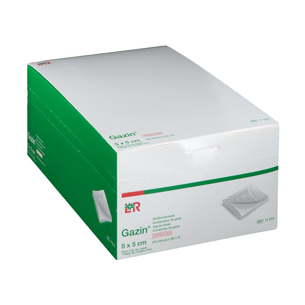 Gazin® Mullkompresse 5 cm x 5 cm steril 8 lagig 50X5 St Kompressen