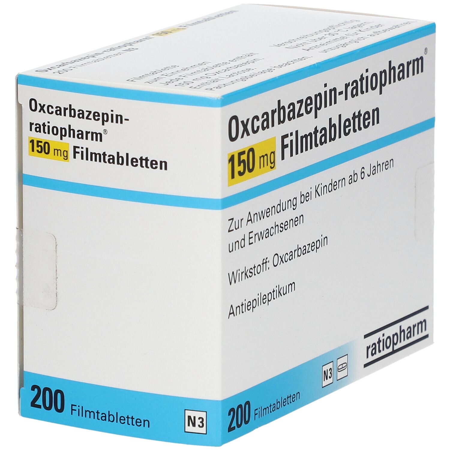 OXCARBAZEPIN-ratiopharm 150 mg Filmtabletten 200 St