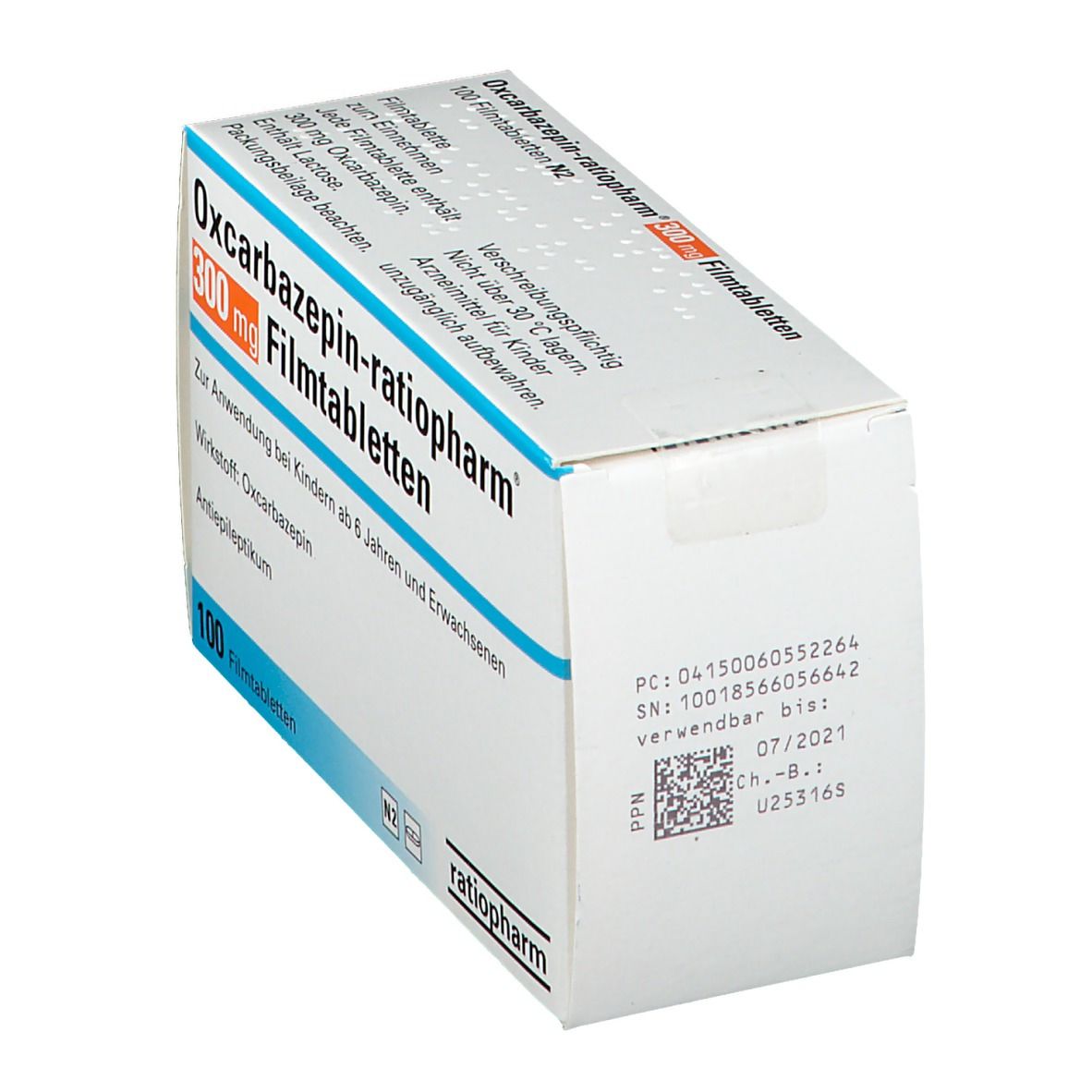 OXCARBAZEPIN-ratiopharm 300 mg Filmtabletten 100 St