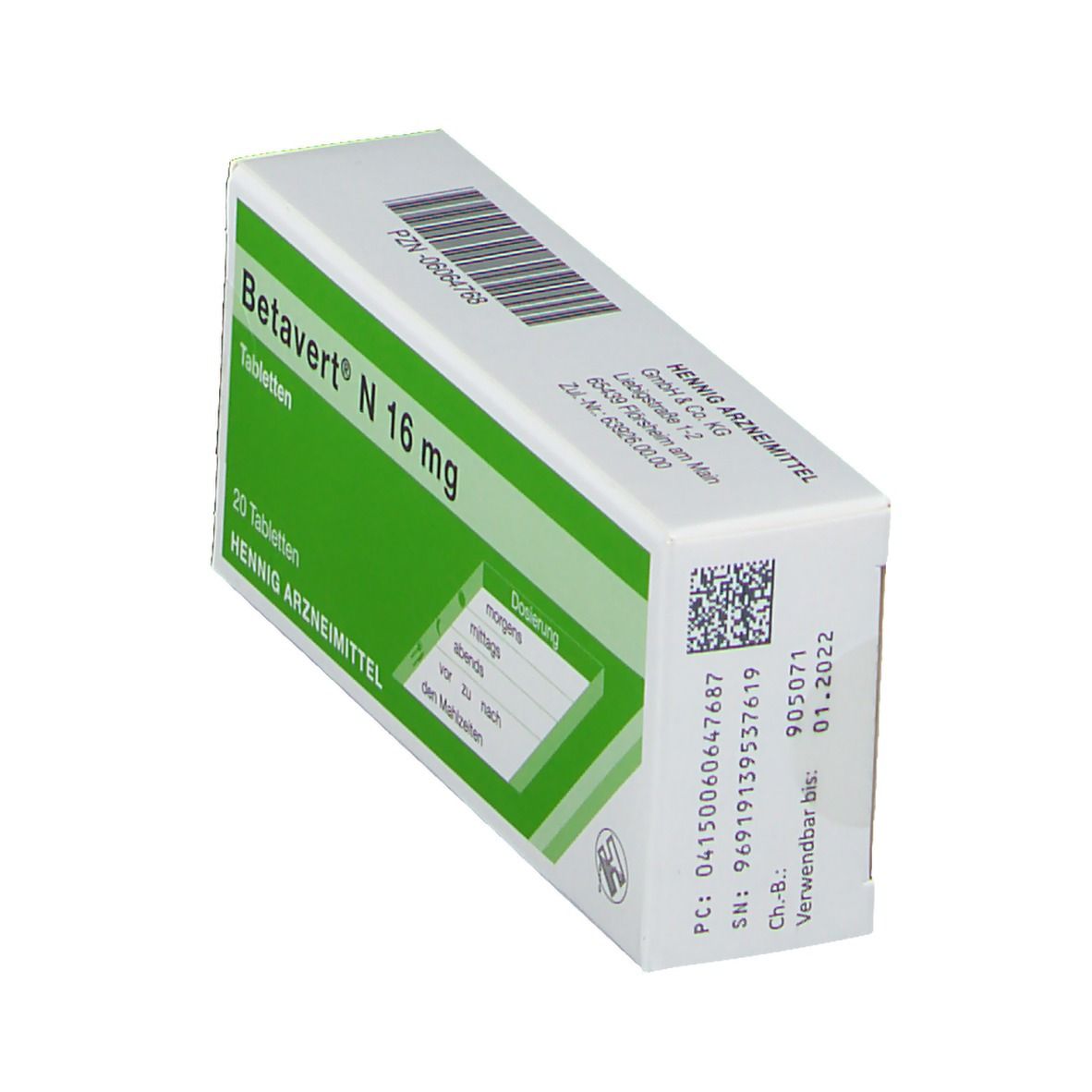 Betavert N 16 mg Tabletten 20 St