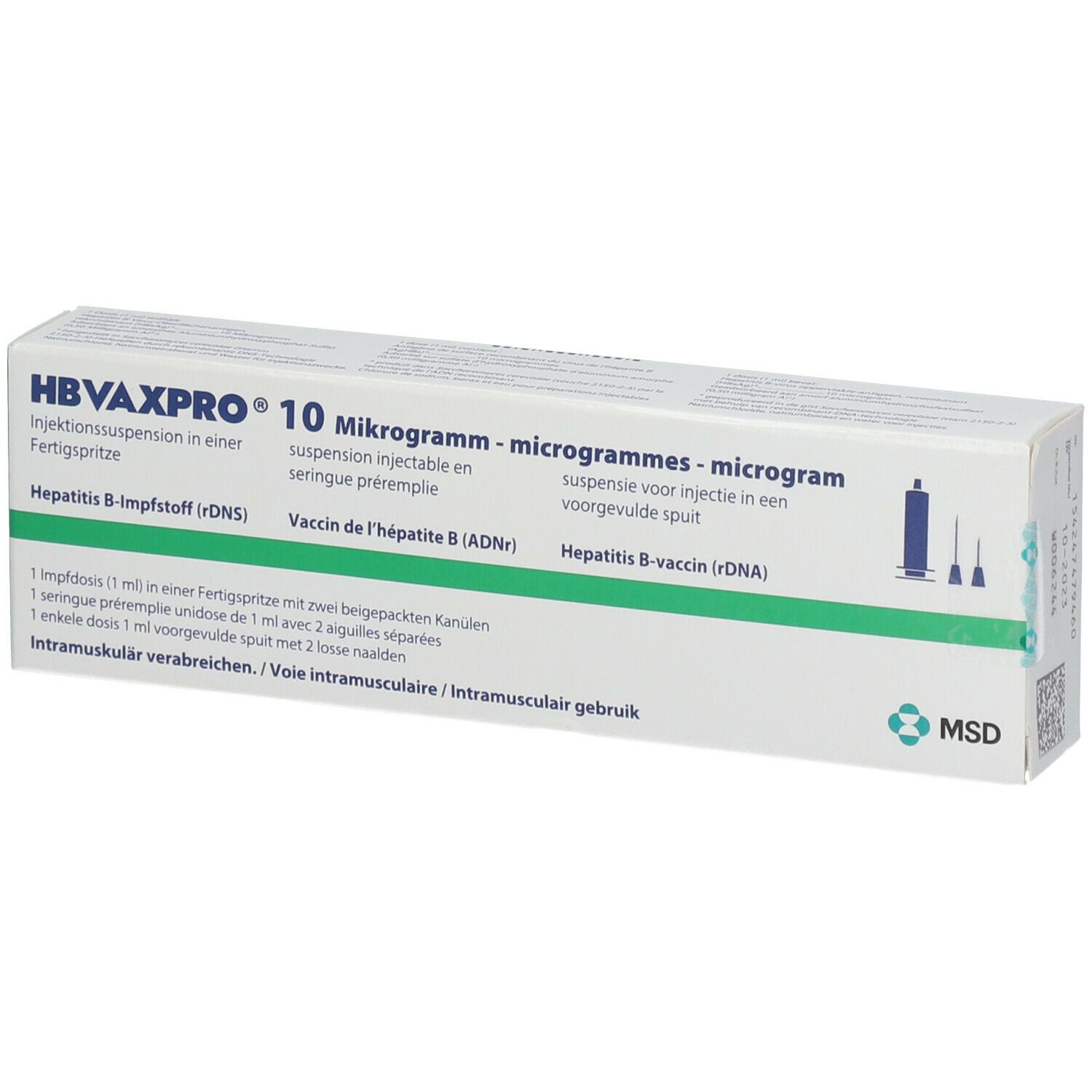 Hbvaxpro 10 µg Inj.-Susp.i.e.Fertigspr.m.Kanüle 1 ml Injektionssuspension