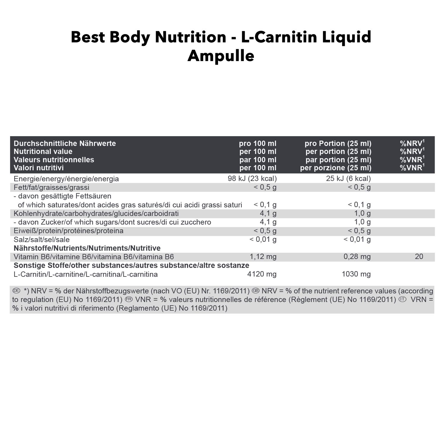 Best Body Nutrition L-Carnitin + Vitamin C