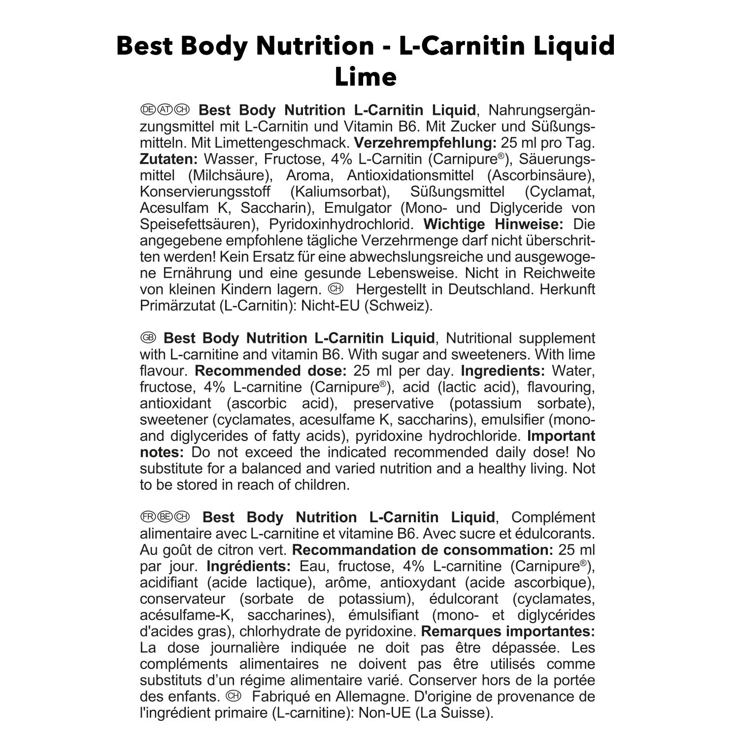 Best Body Nutrition L-Carnitin Liquid