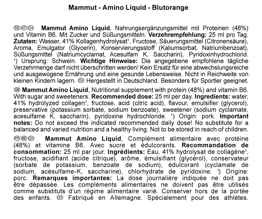 MM Amino Liquid Blutorange 1000 ml Flüssigkeit