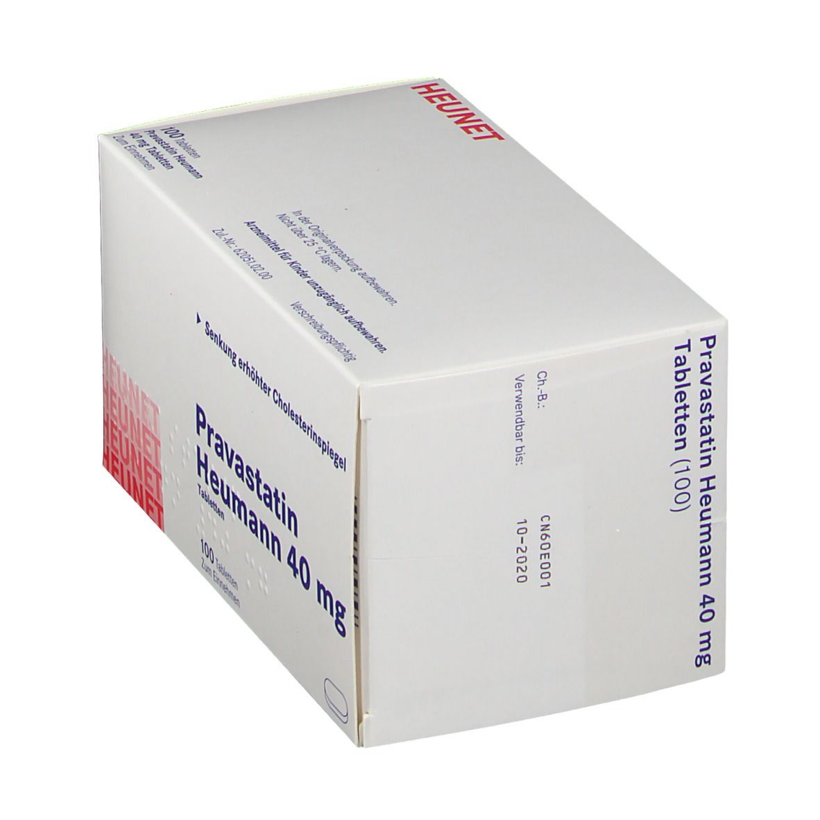 Pravastatin Heumann 40 mg Tabl.Heunet 100 St Tabletten