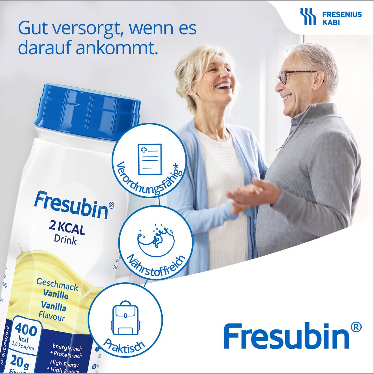 Fresubin 2 kcal Trinknahrung Neutral | Aufbaukost & Nahrung mit Vitamin D für mehr Energie