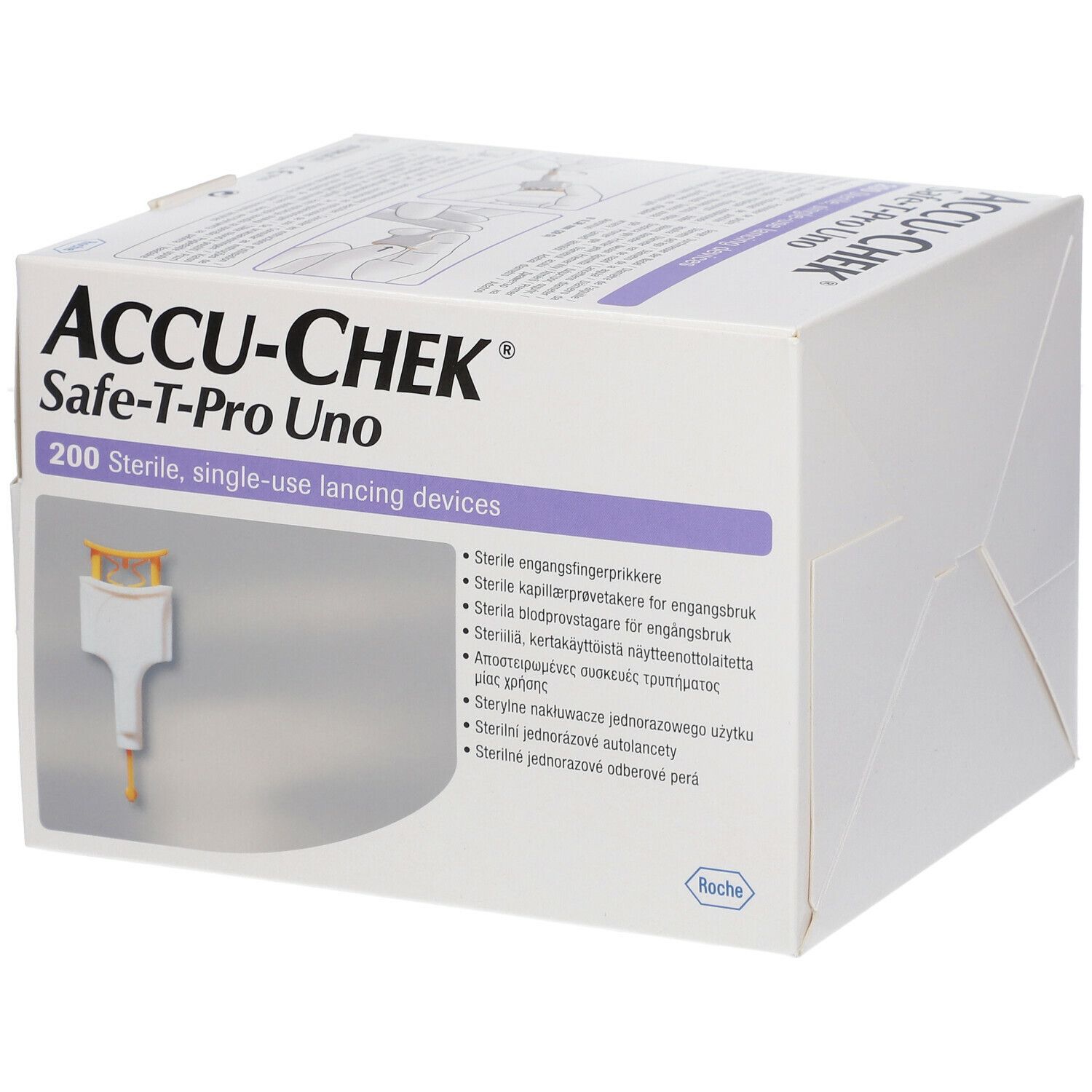 Accu-Chek Safe T-Pro Uno - 200 Lancette Pungidito, Confezione da 200