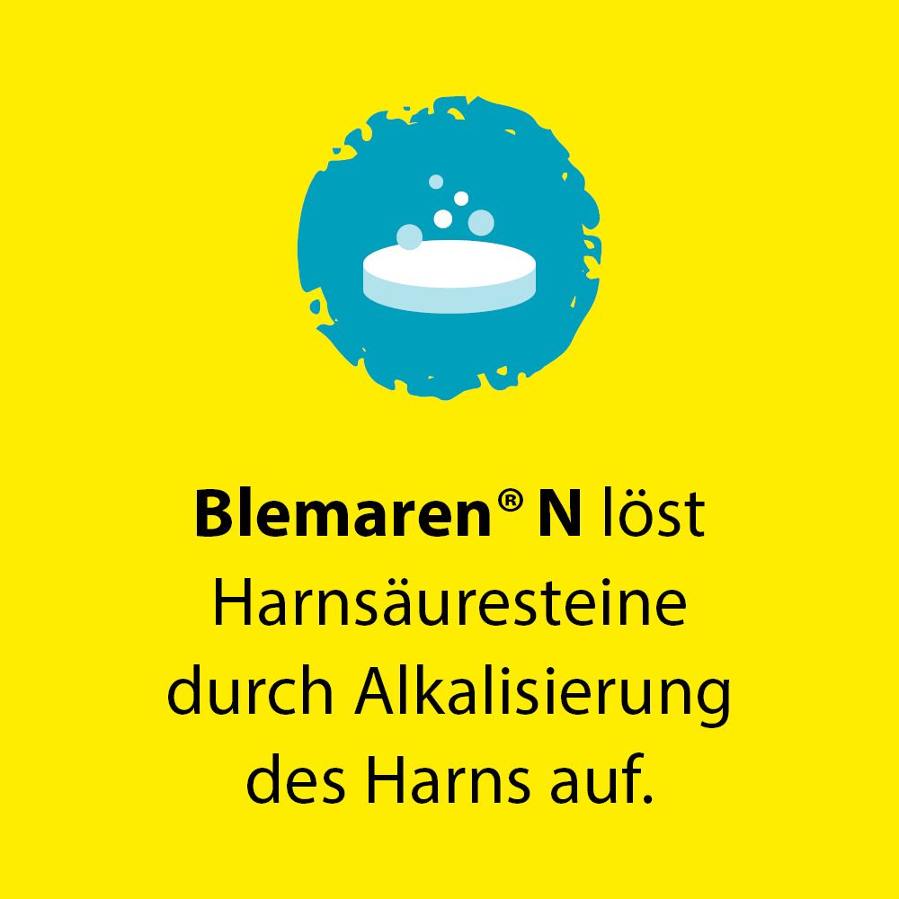 Blemaren®N löst Harnsäuresteine durch Alkalisierung des Harns auf.