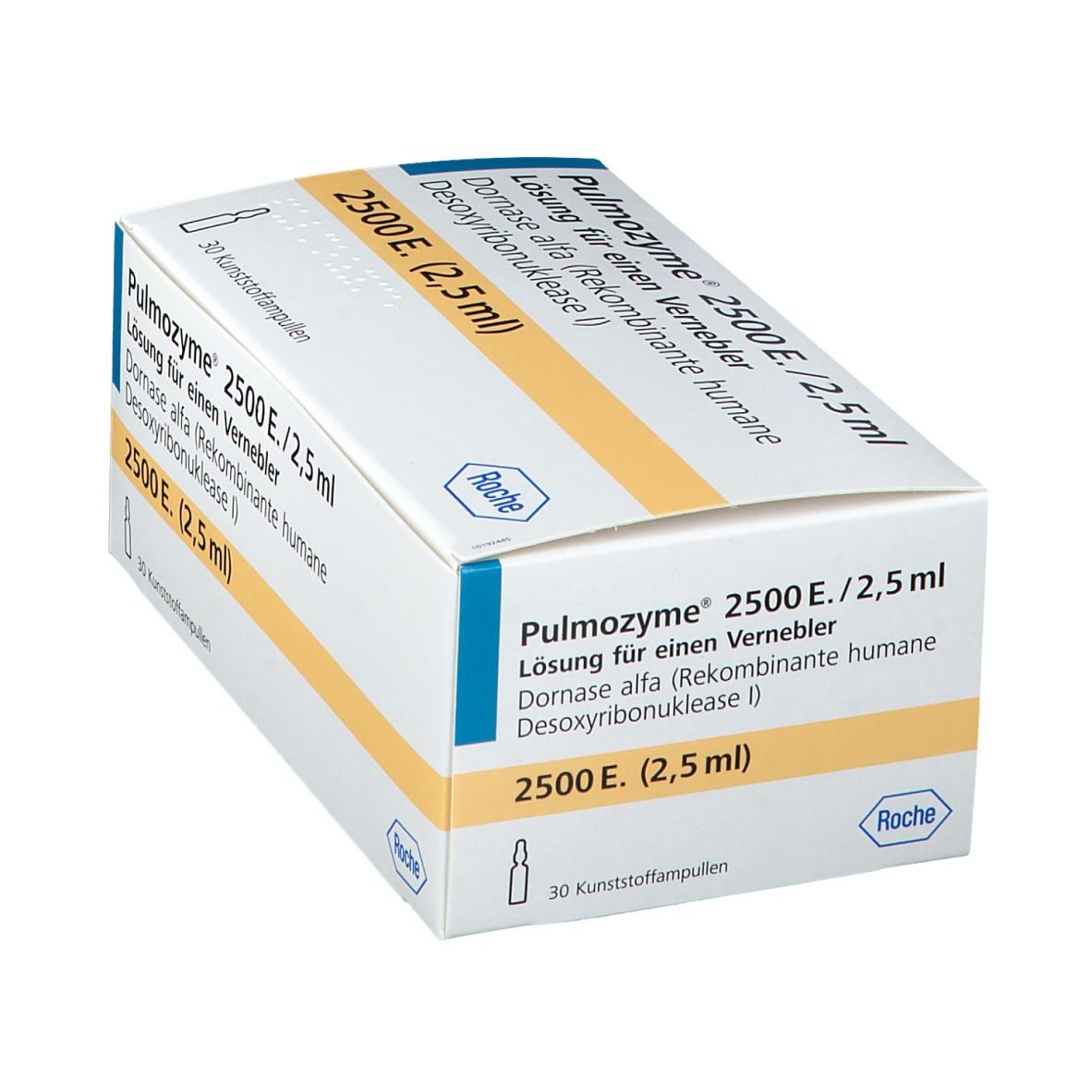 Pulmozyme 2.500 E./2,5 ml Lsg.f.Verneb.Kunsts.Amp. 30 St Lösung für einen Vernebler