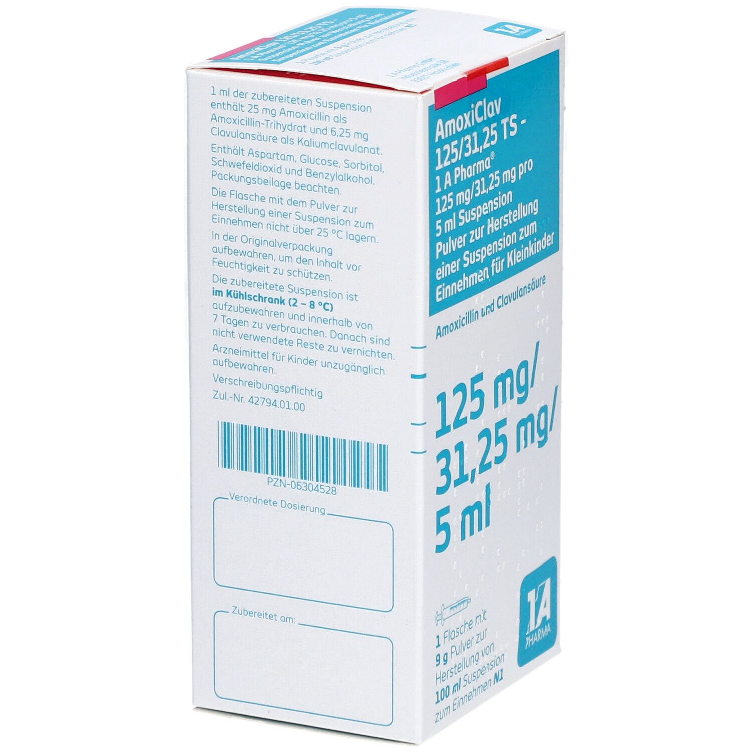 Amoxiclav 125/31,25 Ts-1A Pharma P.H.Susp.z.Einn. 100 ml Pulver zur Herstellung einer Susp. zum Einnehmen