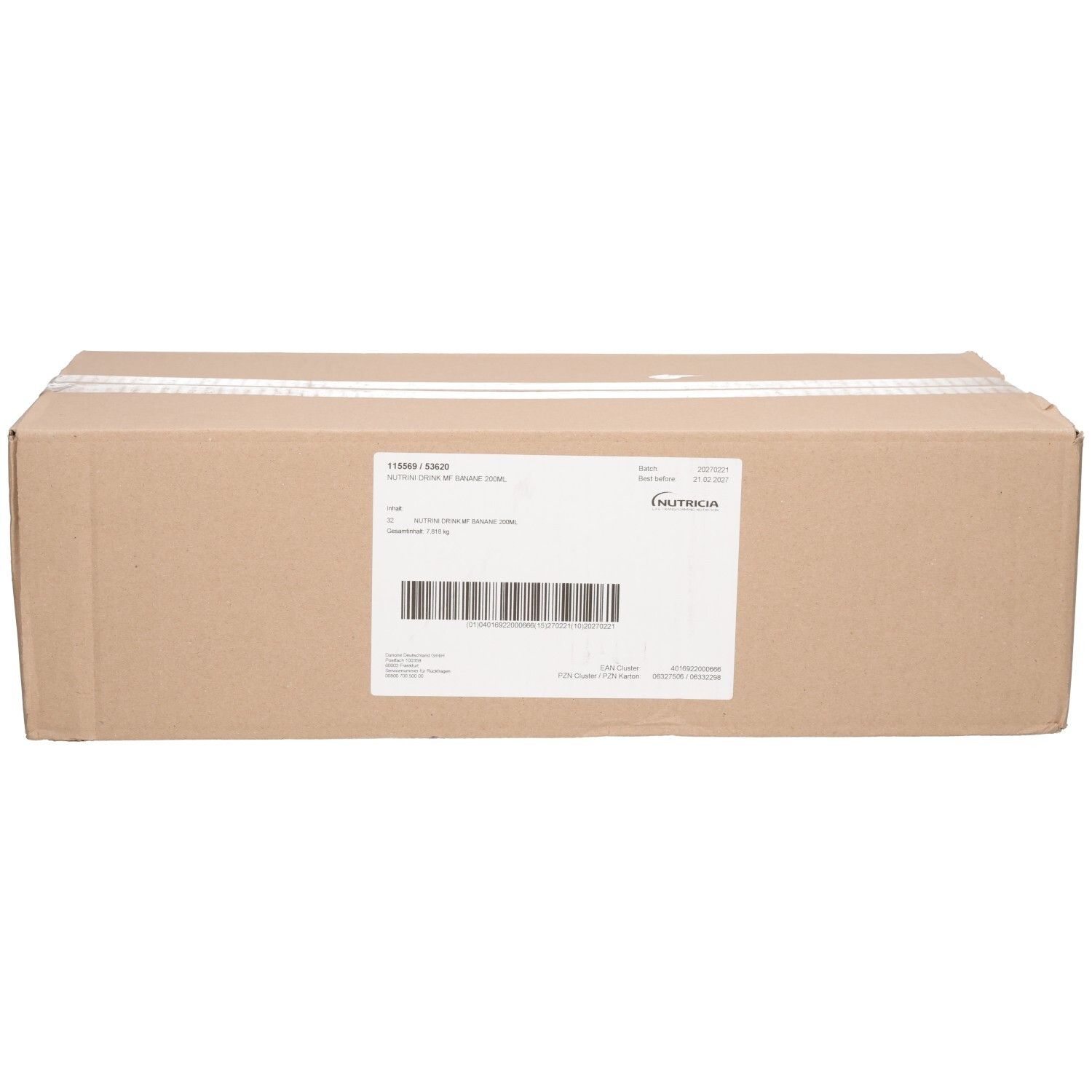 Nutrinidrink MultiFibre Bananengeschmack 32x200 ml Flüssigkeit