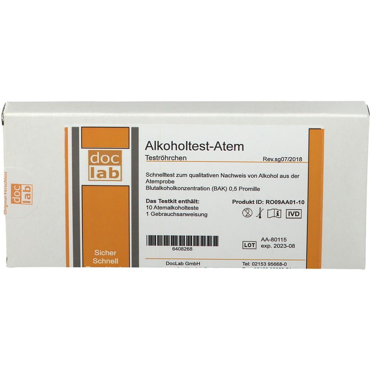 doc lab Atem-Alkoholtest 0,5 % 10 St - SHOP APOTHEKE