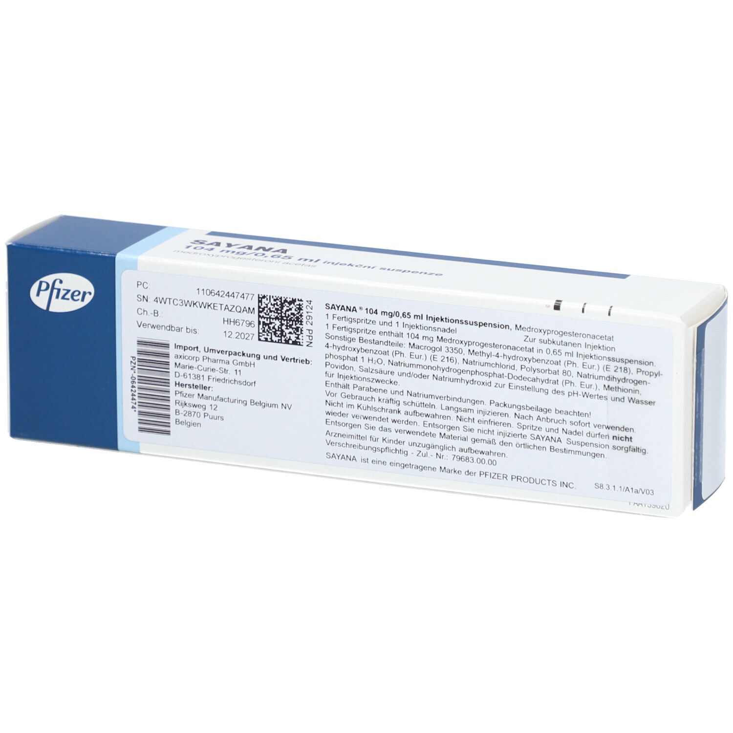 SAYANA 104 mg/0,65 ml Injekt.-Susp.i.e.Fertigspr.