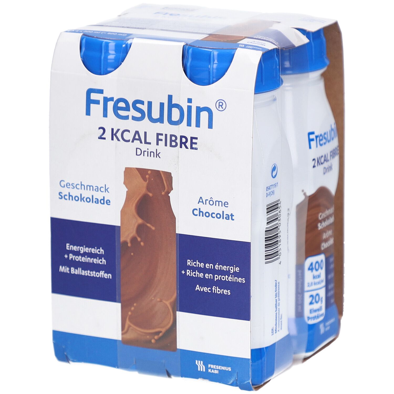 Fresubin 2 kcal Fibre Drink Schokolade Trinkfl. 4x200 ml Lösung