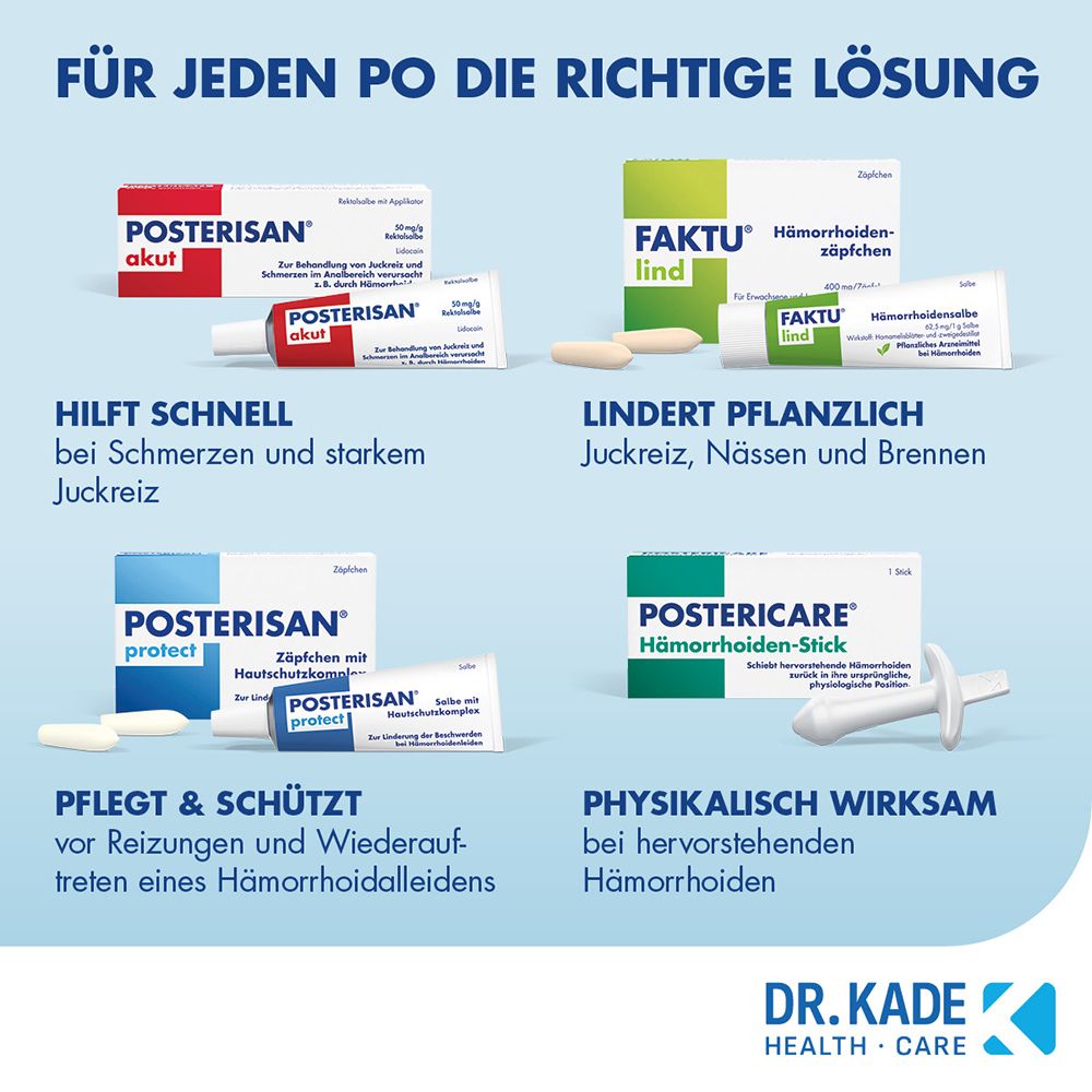 Posterisan Sortiment: Akut, protect, Faktu lind, Faktu, Postericare.