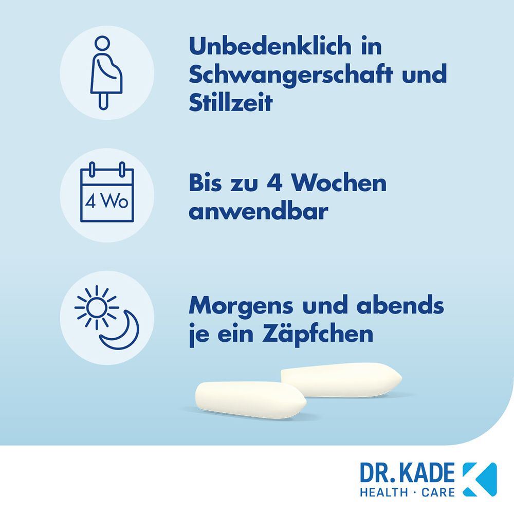 Posterisan protect Zäpfchen: Anwendbar in Schwangerschaft/Stillzeit, bis 4 Wochen. Morgens und abends je ein Zäpfchen.