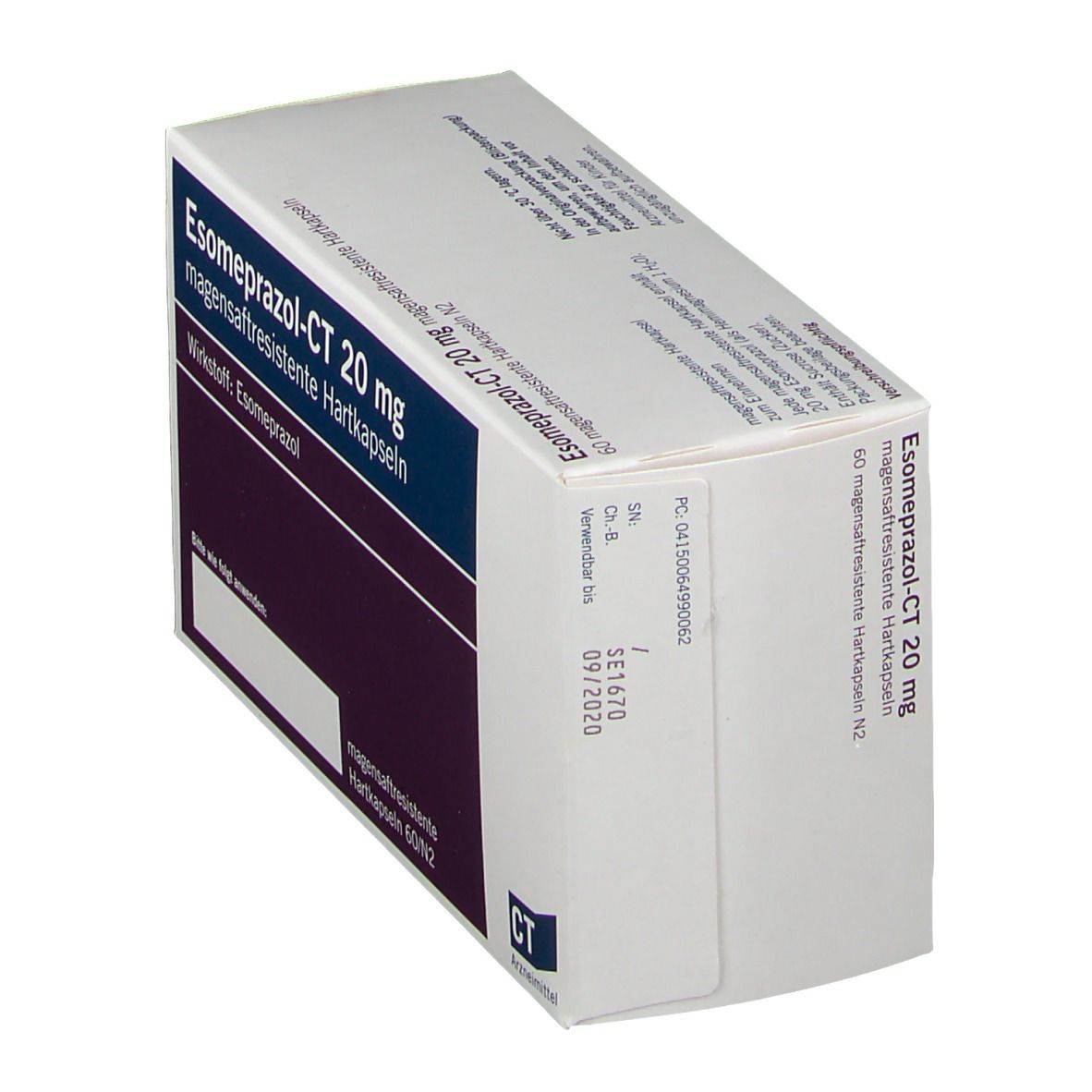 Esomeprazol-Ct 20 mg magensaftr.Hartkapseln 60 St Kapseln magensaftresistent