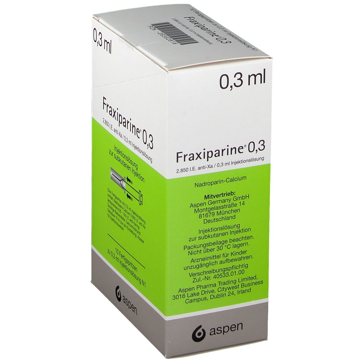 Fraxiparine 0,3 ml Injektionslösung i.e.Fertigspr. 10x0,3