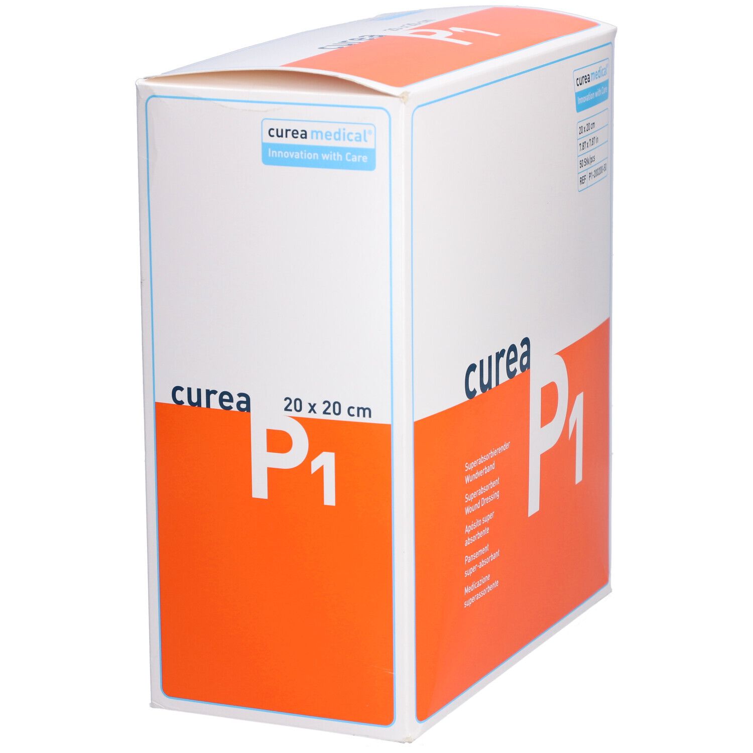 Curea P1 superabsorb.Wundauflage 20x20 cm 50 St Kompressen