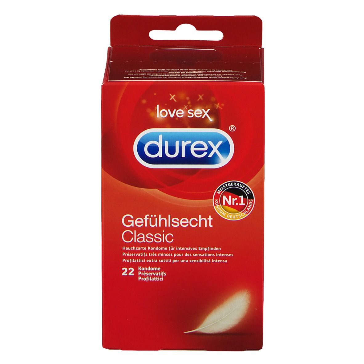 DUREX® Gefühlsecht hauchzarte Kondome für intensives Empfinden
