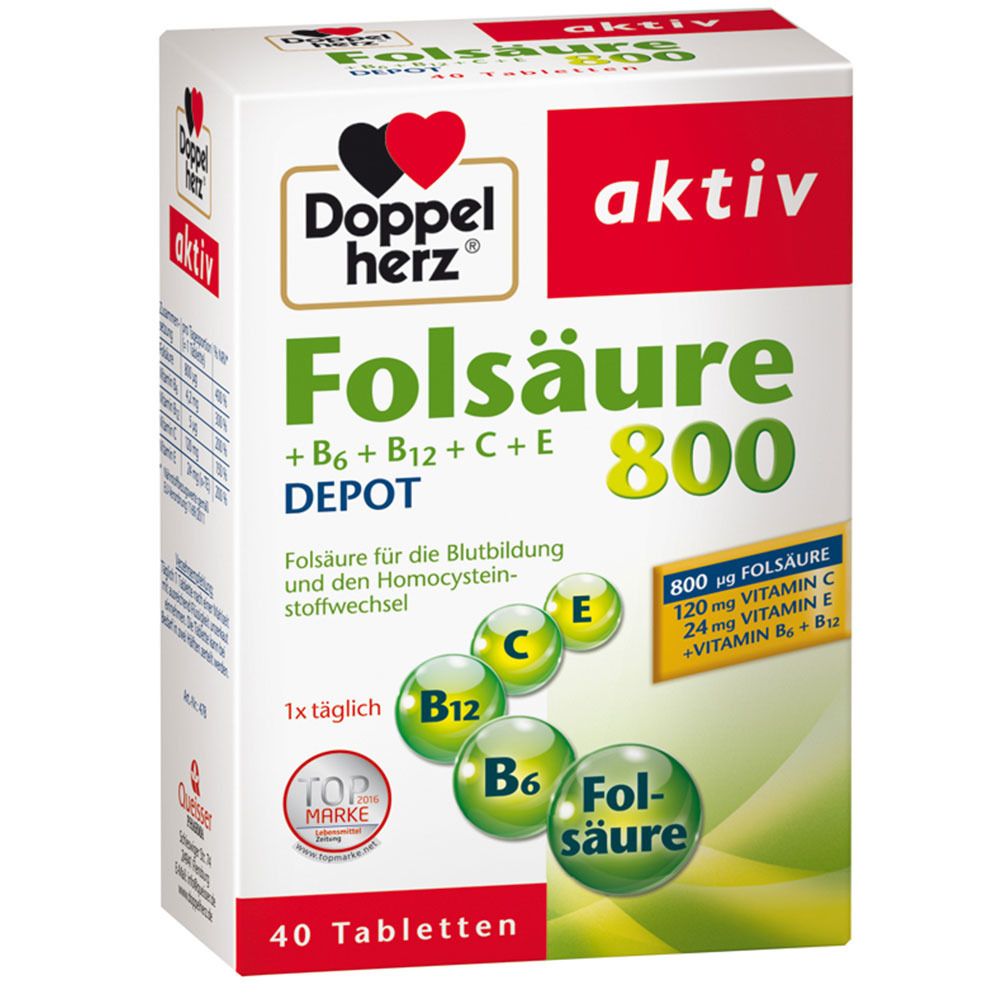 Doppelherz® Folsäure 800 + B6 + B12 + C + E DEPOT