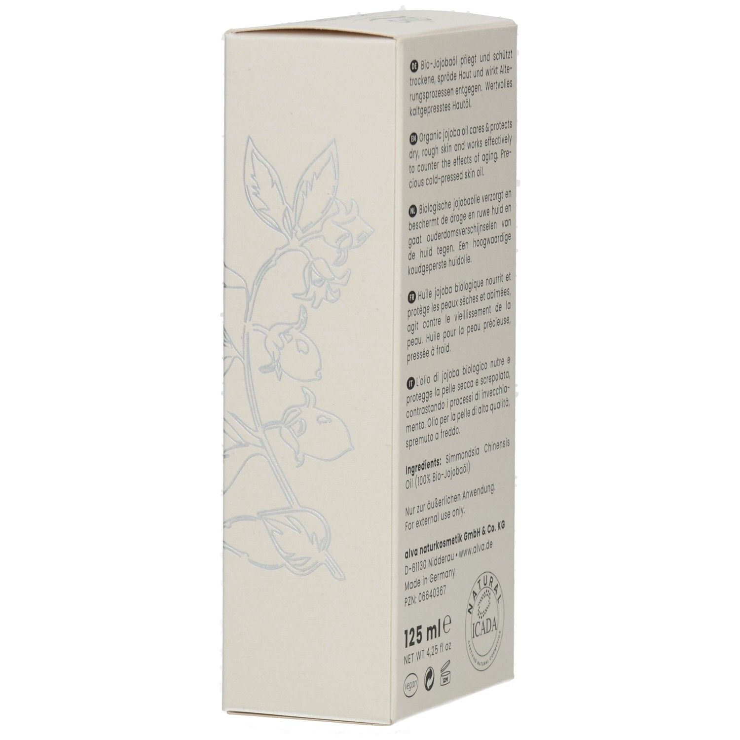 Bergland Bio-Jojoba-Öl Kaltgepresst – 125 Ml, Pflegt Alle Hauttypen, Reguliert Feuchtigkeit