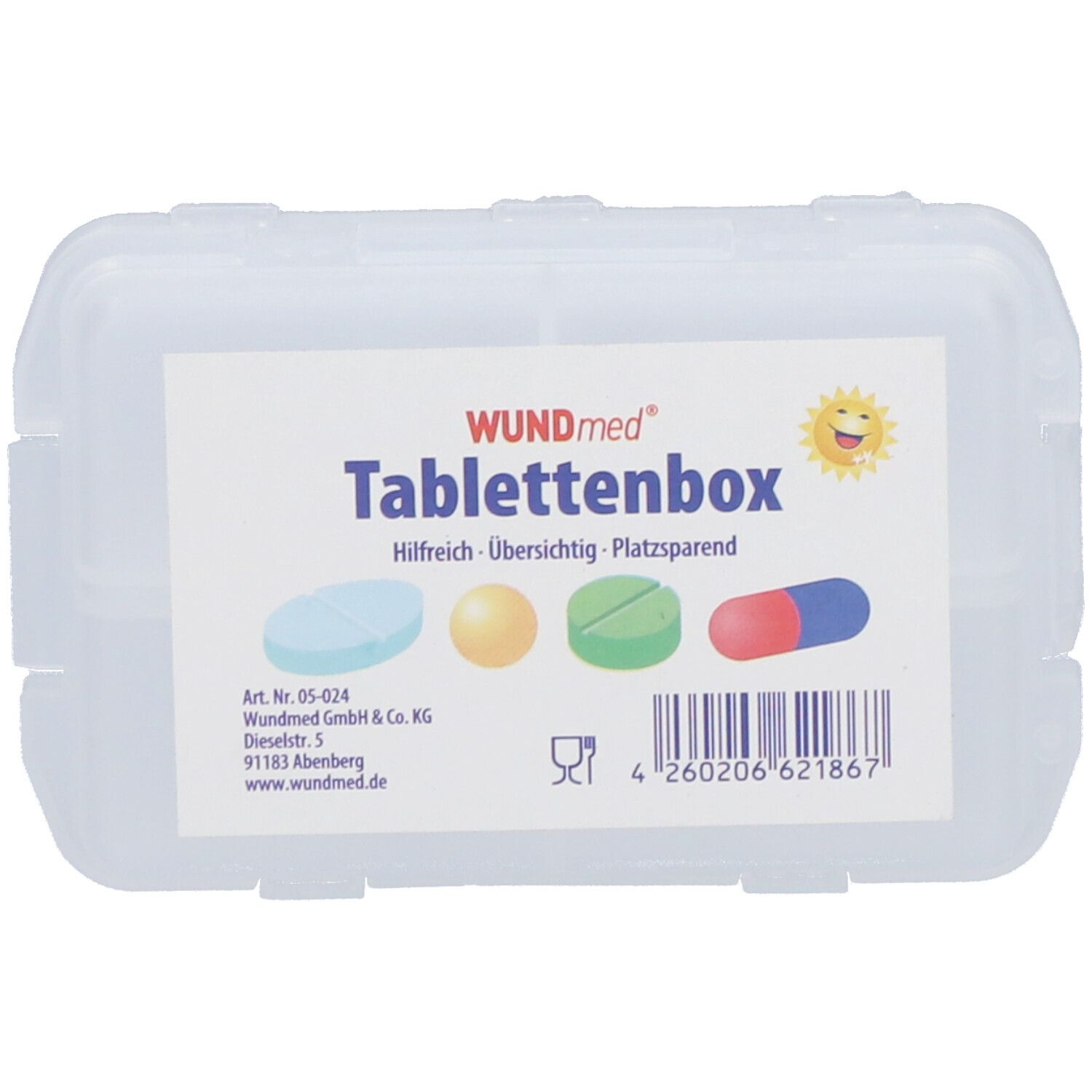 WUNDmed® Tablettenbox mit 10-Fächern (Farbe nicht wählbar)